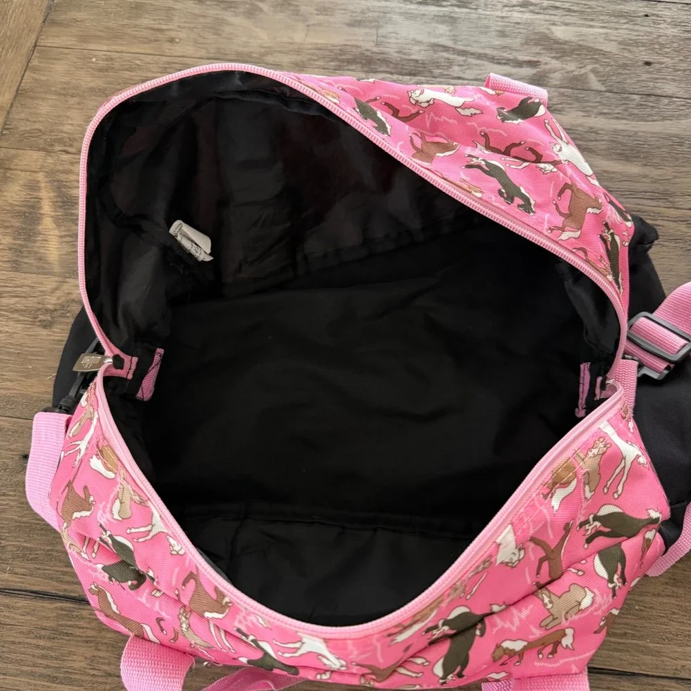Wildkin Kids Pink Horse Print Duffel Bag Overnight Travel Gym Bag with‎ Strap